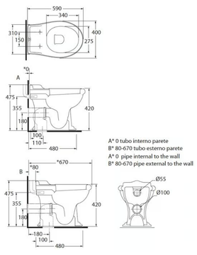 CROWN - Floor mounted ceramic toilet with external cistern by Park Avenue - view 3